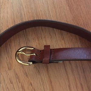 J Crew skinny brown leather belt size xs